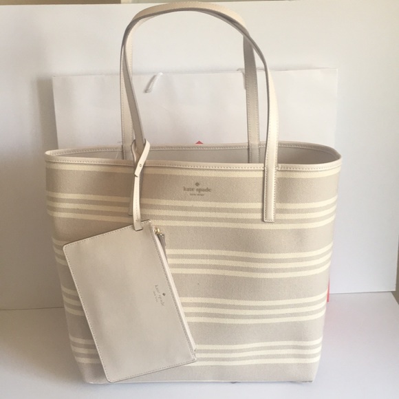 kate spade Handbags - Kate spade mya fabric stripe tote bag